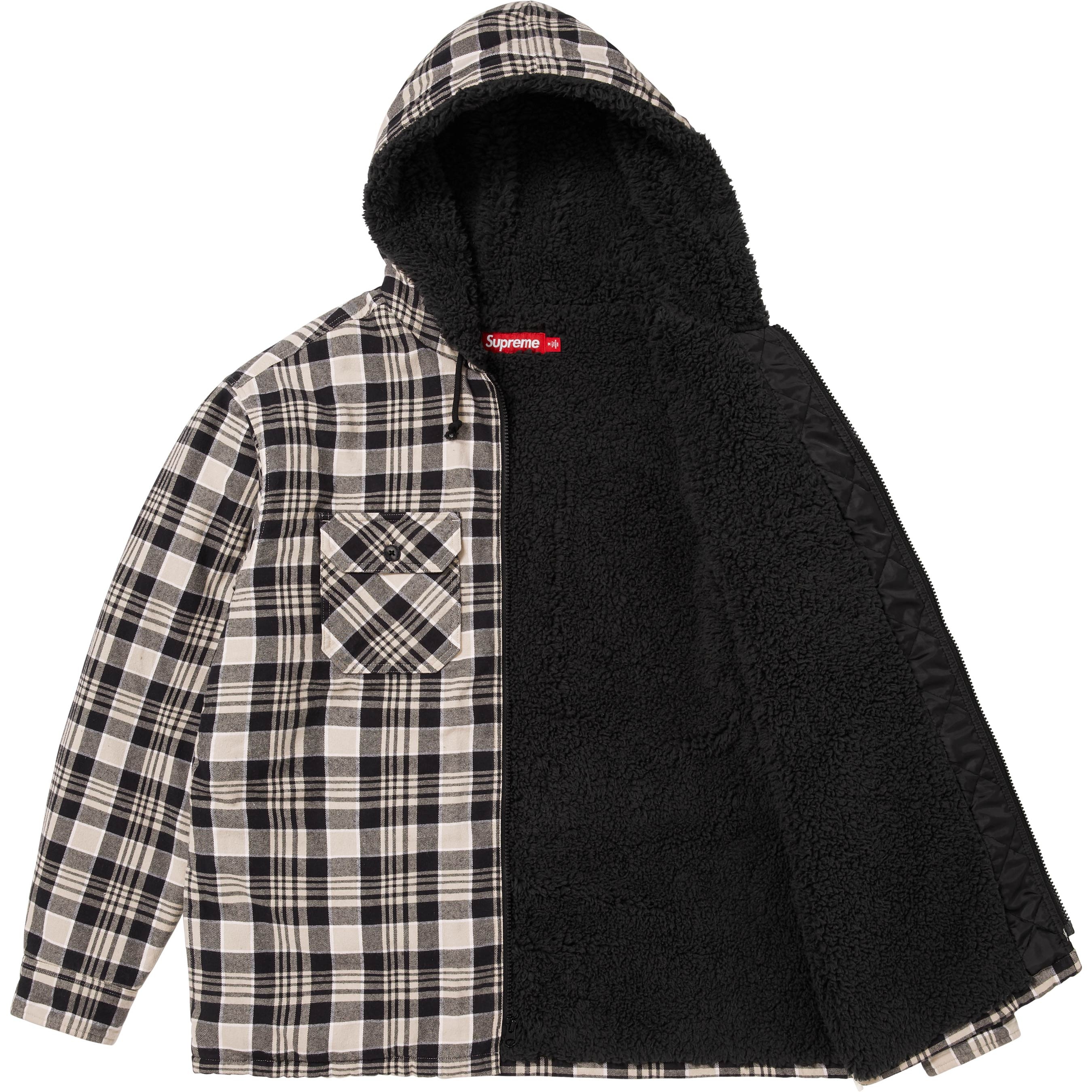 Lined Zip Up Hooded Flannel Shirt view 7